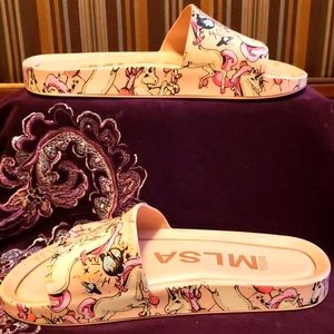 EUC MLSA by Melissa Pink Unicorn Beach Slides (6)-$25 for 2 | Shoe Sale Promo